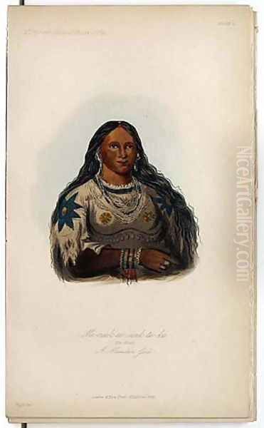 M-meek-ee-sunk-te-ka, A Mandan Girl Oil Painting by George Catlin