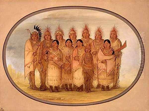 Iowa Indians Who Visited London and Paris Oil Painting by George Catlin