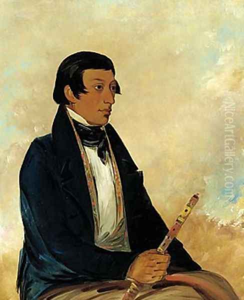 Kee-món-saw, Little Chief, a Chief Oil Painting by George Catlin