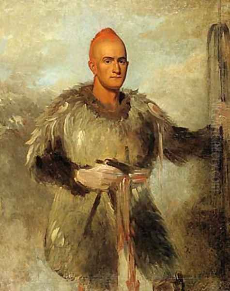 Theodore Burr Catlin, in Indian Costume Oil Painting by George Catlin