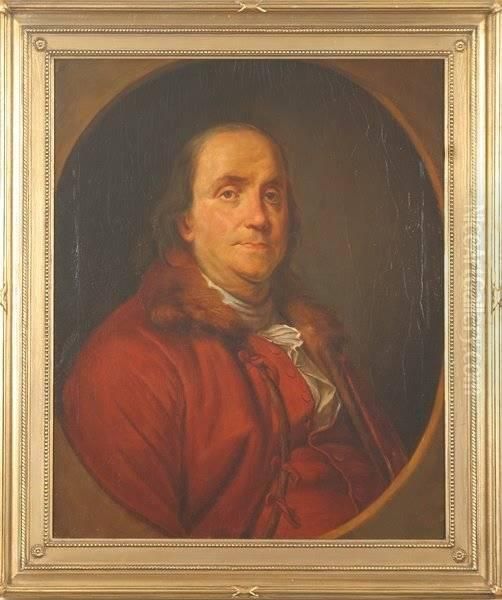 Portrait Of Benjamin Franklin Oil Painting by Joseph Siffrein Duplessis