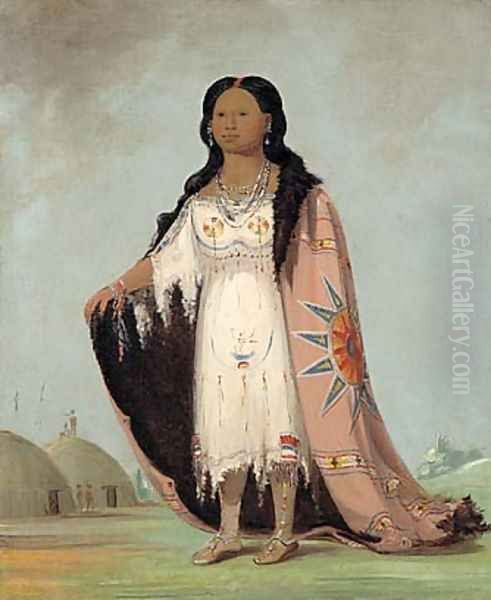 Pshán-shaw, Sweet-scented Grass, Twelve-year-old Daughter of Bloody Hand Oil Painting by George Catlin