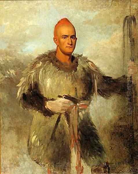 Theodore Burr Catlin in Indian Costume 1838 Oil Painting by George Catlin