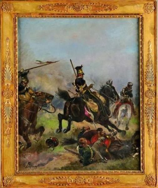 < Chevau-legers Legion De La Vistule >. Oil Painting by Henri-Louis Dupray