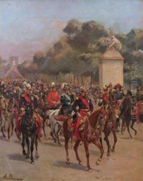 Le Defile Oil Painting by Henri-Louis Dupray