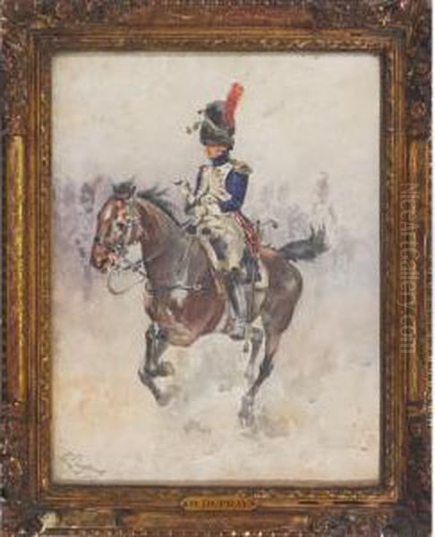 Soldier On Horse Oil Painting by Henri-Louis Dupray