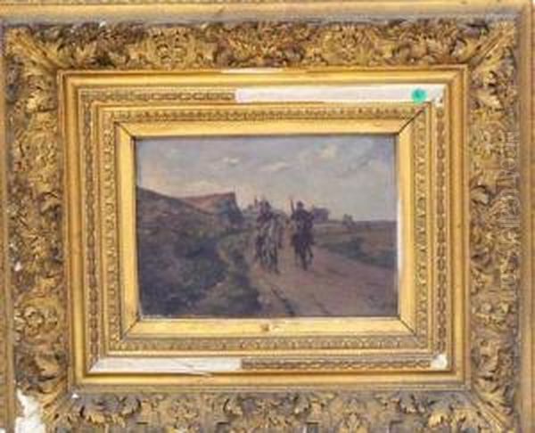 les Cavaliers En Habit Militaire  Oil Painting by Henri-Louis Dupray