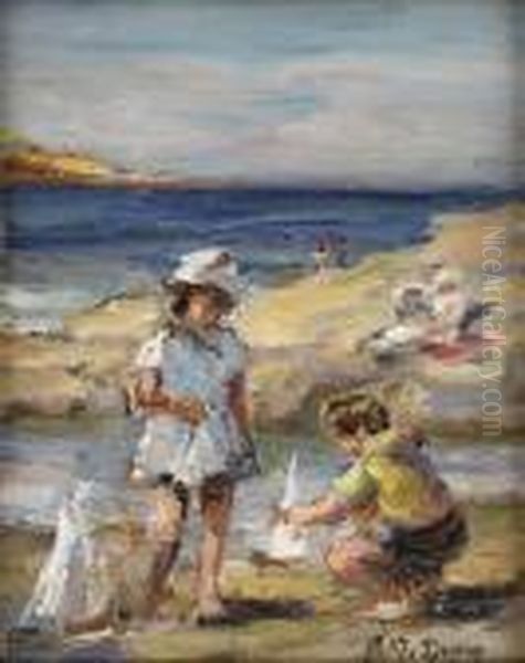 At The Beach Oil Painting by Paul Michel Dupuy