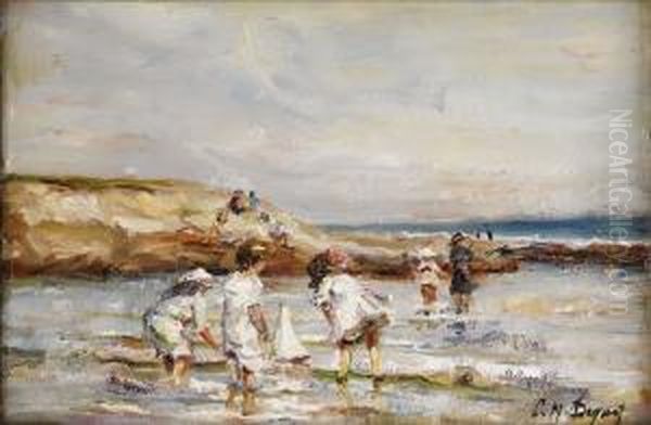 Wading In The Water Oil Painting by Paul Michel Dupuy