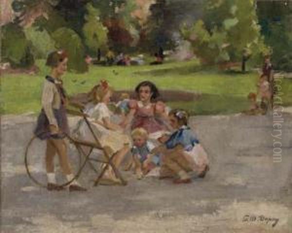 Jeux D'enfants Oil Painting by Paul Michel Dupuy