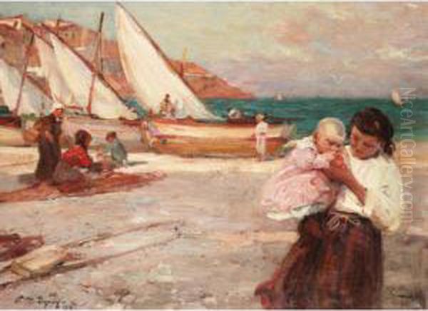 At The Beach Oil Painting by Paul Michel Dupuy