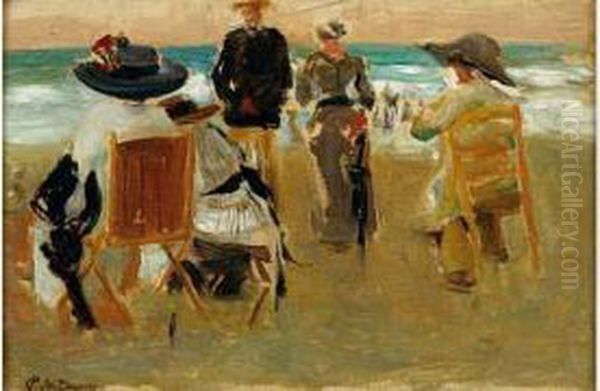 Femmes Sur La Plage Oil Painting by Paul Michel Dupuy