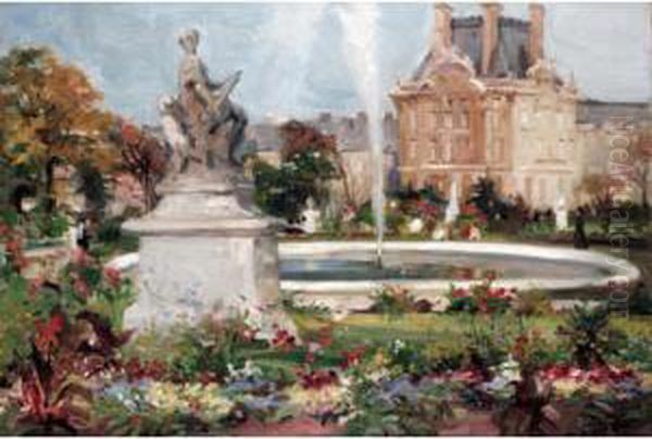 Le Jardin Des Tuileries Oil Painting by Paul Michel Dupuy