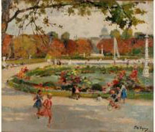 Le Jardin Du Luxembourg Oil Painting by Paul Michel Dupuy