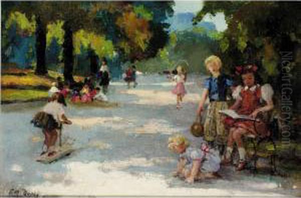 Parc Monceau Oil Painting by Paul Michel Dupuy