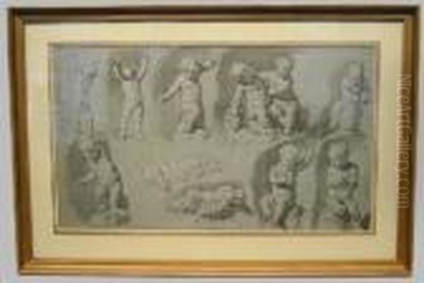 Studies Of Putti Oil Painting by Francois Duquesnoy