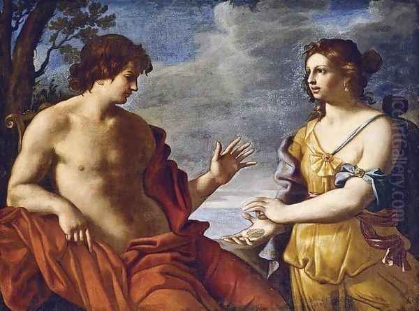 Apollo and the Cumaean Sibyl Oil Painting by Giovanni Domenico Cerrini