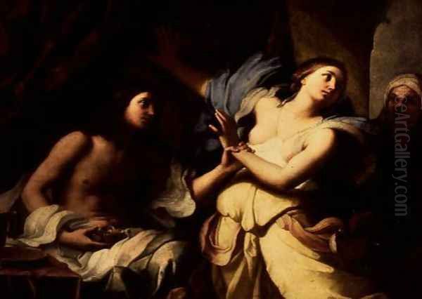 Joseph with Potiphar's Wife Oil Painting by Giovanni Domenico Cerrini