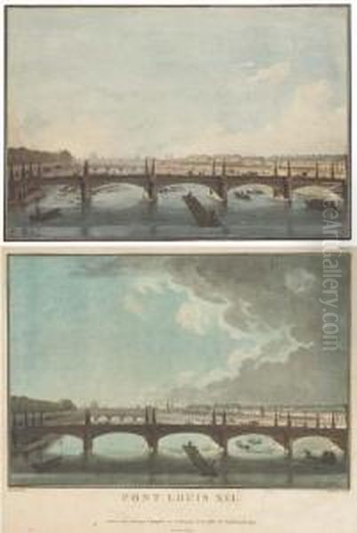 Le Pont De La Concorde Oil Painting by Jean Nicolas Louis Durand