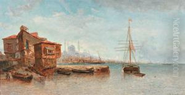 Vue D'istambul Oil Painting by Jean Baptiste Henri Durand-Brager