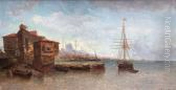 Vue De Constantinople Oil Painting by Jean Baptiste Henri Durand-Brager