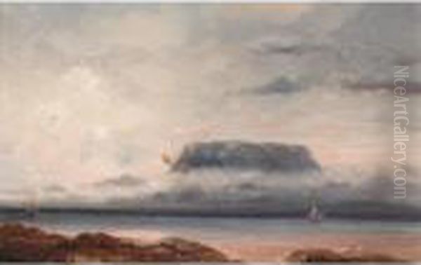 View Of Table Mountain, Cape Town Oil Painting by Jean Baptiste Henri Durand-Brager