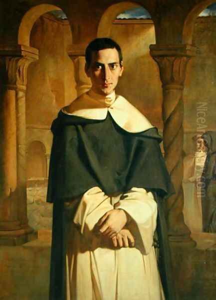 Portrait of Jean Baptiste Henri Lacordaire (1802-61), French prelate and theologian, 1841 Oil Painting by Theodore Chasseriau