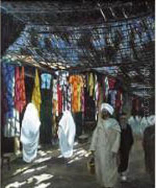 Souk Anime. Oil Painting by Gaston Jules L. Durel