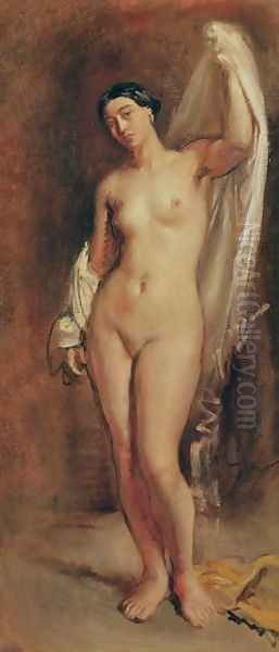 Standing Female Nude, study for the central figure of 'The Tepidarium', 1853 Oil Painting by Theodore Chasseriau