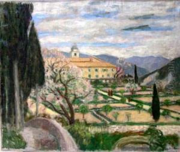 Jardin Et Monastere De Cimiez Oil Painting by Eugene Antoine Durenne