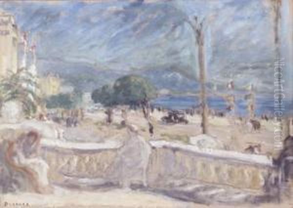 Promenade Des Anglais, Nice Oil Painting by Eugene Antoine Durenne