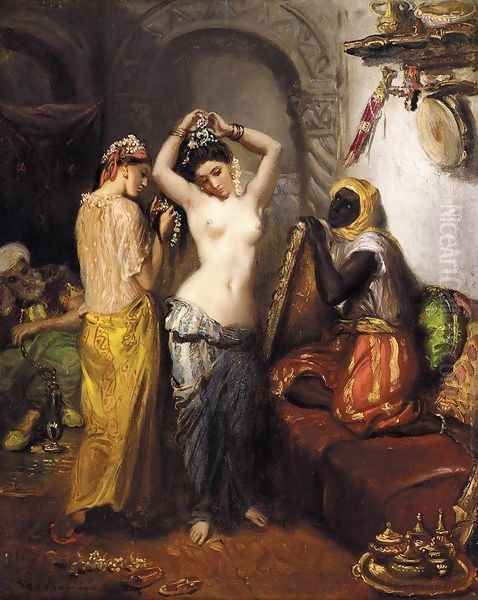 Orientalist Interior 1850-52 Oil Painting by Theodore Chasseriau