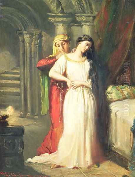 Desdemona Retiring to her Bed, 1849 Oil Painting by Theodore Chasseriau