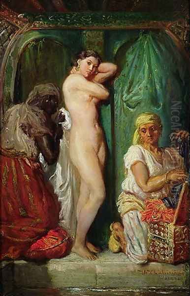 The Bath in the Harem, 1849 Oil Painting by Theodore Chasseriau