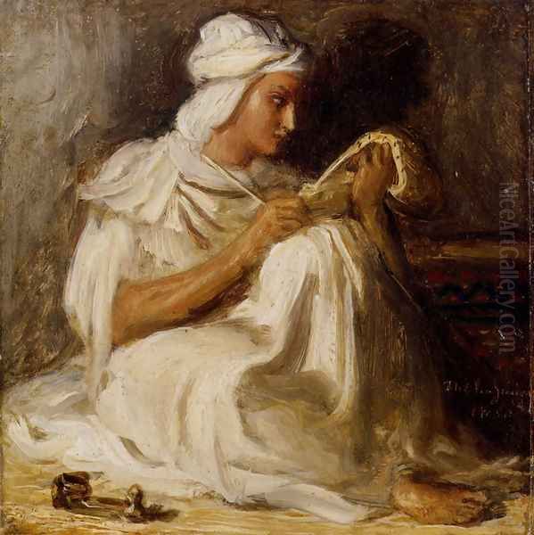 Petit Taleb (Poete Arabe) Oil Painting by Theodore Chasseriau