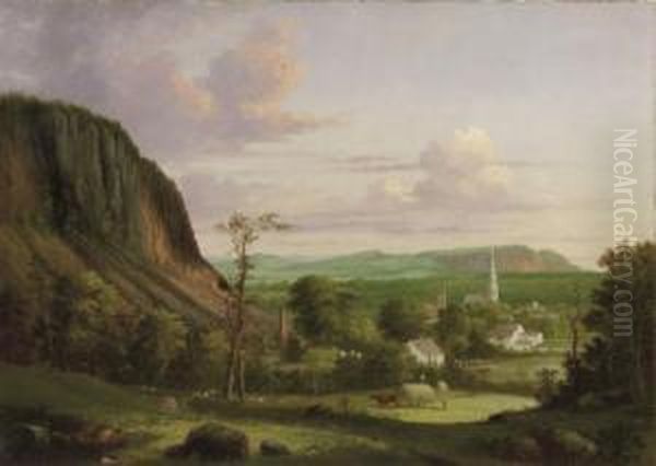 View Of Westville Oil Painting by George Henry Durrie