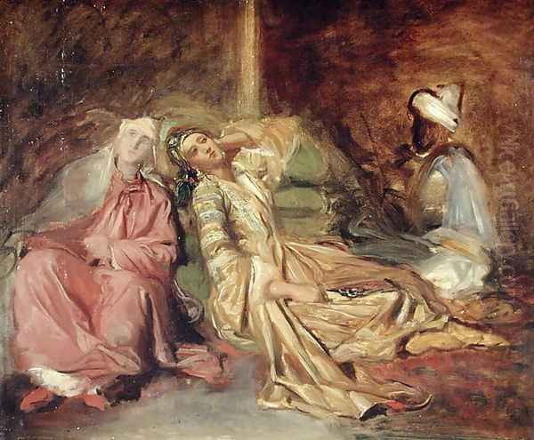 Study for the Interior of a Harem Oil Painting by Theodore Chasseriau