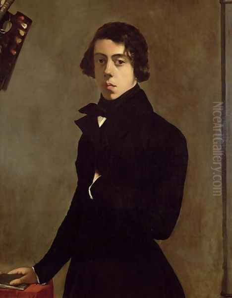 Self Portrait, 1835 Oil Painting by Theodore Chasseriau