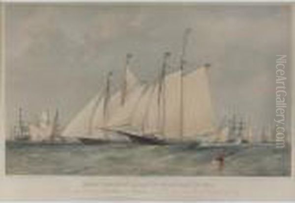 The Anglo-american Round The Isle Of Wight Oil Painting by Thomas Goldsworth Dutton