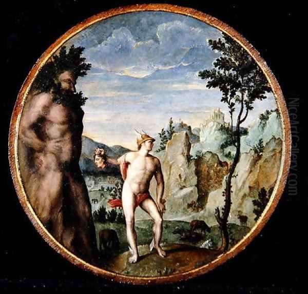 Perseus Turning Atlas to Stone Oil Painting by Gillis Congnet