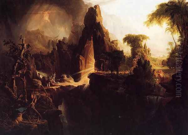 Expulsion from the Garden of Eden, 1828 Oil Painting by Thomas Cole