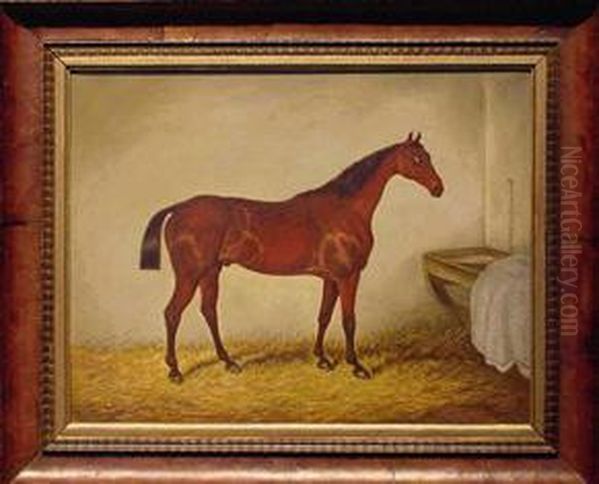 Horse In Stable Oil Painting by J. Duvall