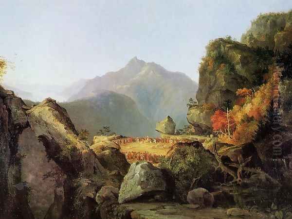 Landscape Scene from 'The Last of the Mohicans' Oil Painting by Thomas Cole