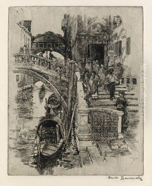 The Bridge Of Sighs (second Plate) Oil Painting by Frank Duveneck