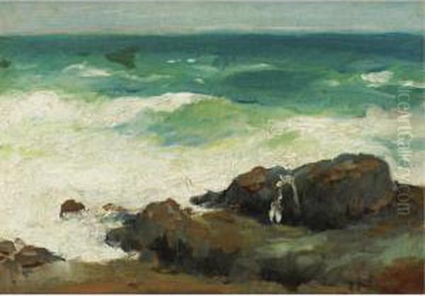 The New England Coast Oil Painting by Frank Duveneck