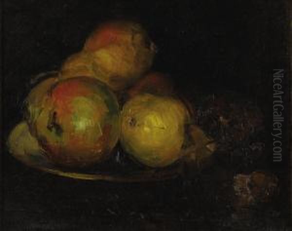 Still Life With Apples Oil Painting by Frank Duveneck