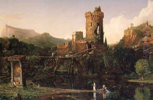 Landscape Composition, Italian Scenery Oil Painting by Thomas Cole