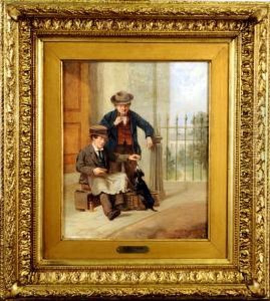 Le Petit Chien Oil Painting by Theophile-Emmanuel Duverger