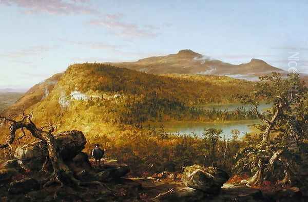 A View of the Two Lakes and Mountain House, Catskill Mountains 1844 Oil Painting by Thomas Cole