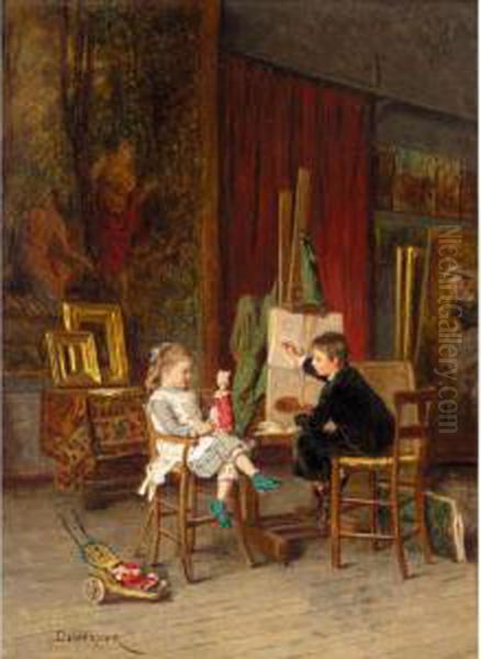 L'enfant Modele Oil Painting by Theophile-Emmanuel Duverger